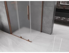 Mexen Velar, sprchový kút s posuvnými dverami 130 x 90 cm, 8mm sklo námraza, ružové zlato, 871-130-090-31-55