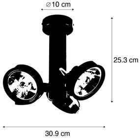 Moderné bodové svietidlo čierne nastaviteľné 3-svetelné - Goes
