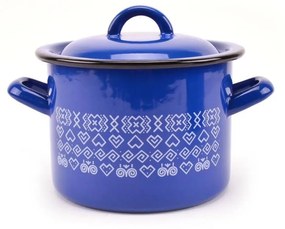 Hrniec smalt + pokr. 21cm/6 L dekor Čičmany KLC