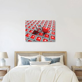 Sklenený obraz - 3D metalická abstrakcia (70x50 cm)