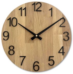Nástenné hodiny drevené s vyrezávanými číslicami I SENTOP MAS016-OSMO-3041-heads-black