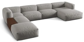 Svetlosivá modulárna rohová pohovka (ľavý roh/do tvaru "U") Martina – Micadoni Home