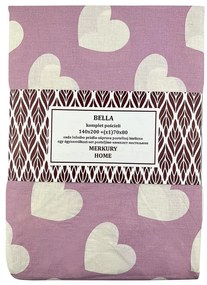 Bavlnená posteľná bielizeň Bella ružový/ecru 140x200 (1) 70x80 Merkury Home