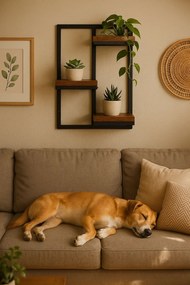 Nástěnný stojan na květiny MELODY 45,5x32,5 cm hnědý/černý