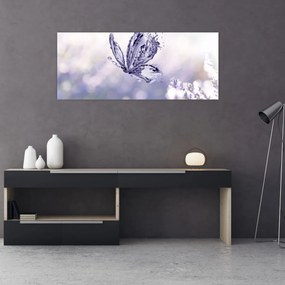 Obraz - Motýľ a levanduľa (120x50 cm)