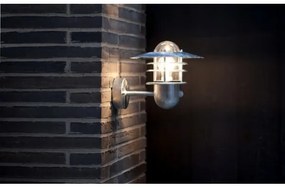 Nordlux - Vonkajšie nástenné svietidlo s pohybovým senzorom AGGER 1xE27/60W/230V IP54 strieborné