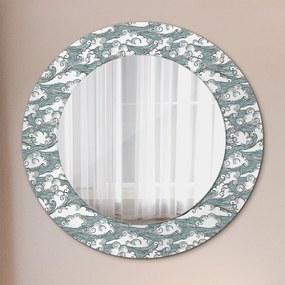 Okrúhle ozdobné zrkadlo na stenu Oblaky fi 50 cm