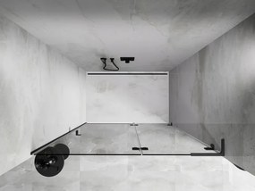 Mexen, Mexen Lunar L výklopné pravé sprchové dvere 140 cm, priehľadné, pištoľovo šedé kartáčované - 834L-140-000-66-00-P