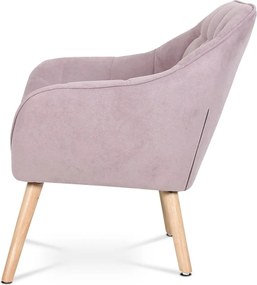 Relaxační křeslo ASPO — masiv, látka, růžová