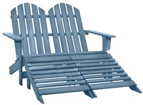 2-miestna záhradná stolička a taburetka Adirondack jedľový masív modrá 315915