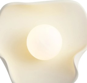 Nástenná lampa Japandi krémová s bielym sklom - Parel