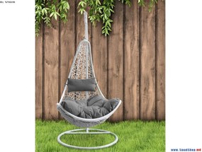Závěsné houpací křeslo Wisa bílé/šedé