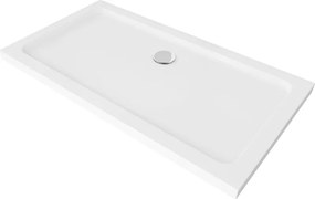 Mexen Flat obdĺžniková vanička slim 120 x 70 cm, biela, sifón chróm - 40107012