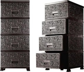 Elegantná plastová komoda TMAVOHNEDÁ