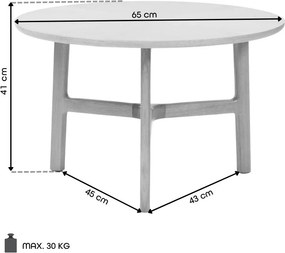 Mazzoni BELLUNO Prírodný orech (tmavohnedá) - DREVENÝ KONFERENČNÝ STOLÍK Ø65 cm OKRÚHLY MODERN CLASSIC