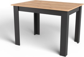 AKCIA Čierny jedálenský stôl s doskou v dekore dub zlatý craft MADO 120x80 II. akosť