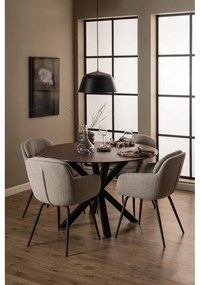 Béžové čalúnené jedálenské kreslo s podrúčkami Dora – Actona