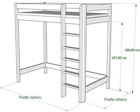 DETSKÁ JEDNOLÔŽKOVÁ POSCHODOVÁ POSTEĽ JANKA RÔZNE FARBY / ROZMERY