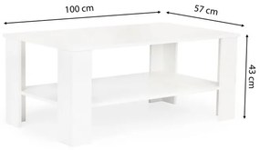 ModernHome Konferenčný stolík 100x57x43cm - biely, PJJCFT0064