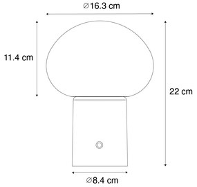Stolná lampa čierna vrátane LED 3-stupňovo stmievateľná nabíjateľná - Louise