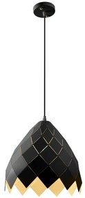 Toolight Toolight, závesná kovová stropná lampa 1xE27 APP338-1CP, čierna, OSW-05019