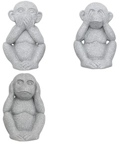 Záhradná figúrka z magnézia Moneky1, 41 cm, sivá