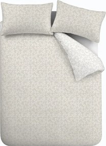 Béžové 3-dielne obliečky na dvojlôžko/predĺžené z bavlneného perkálu 230x220 cm Shadow Leaves – Bianca