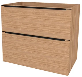 Mereo, Mereo Mailo, kúpeľňová skrinka 81 cm, čierne madlo, Multidecor, Light Select Walnut, MER-CN591SBLSW1