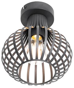 Moderné stropné svietidlo čierne 18 cm - Saffira