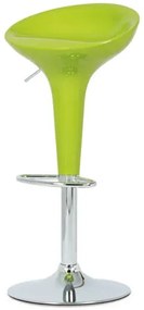 Jedálenský barová stolička VOLOS – zelená, plast/chróm