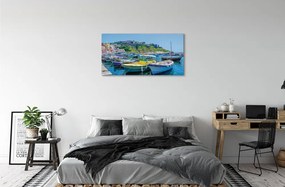 Obraz canvas Hory morské lode 125x50 cm