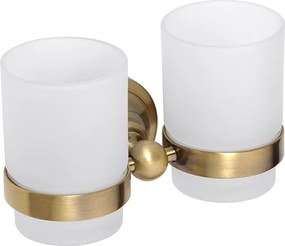 Bemeta Design RETRO bronz: Držiak kefiek, dvojitý, sklo - 144110027