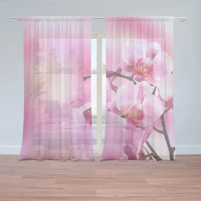 Sablio Záclony Květy Orchidey: 2ks 150x250cm