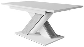 Jedálenský stôl Lezuma, Farby: biely lesk / dub sonoma