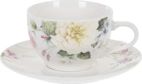Hrnček s podšálkou Floralia 200 ml, krémový%