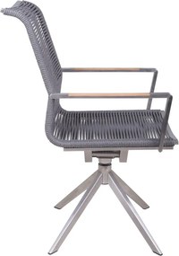 Sivá kovová záhradná stolička Rubiera – Garden Pleasure