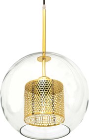 Toolight - závesná sklenená lampa APP556-1CP 30cm, zlatá, OSW-08749