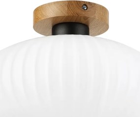 Stropné svietidlo HARMA WOOD 1xE27/15W/230V dub/biela pr. 30 cm
