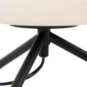 Dizajnová stolná lampa čierna 33 cm s opálovým sklom - Hero
