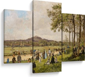 Obraz - French 19th Century, Race Course at Longchamps, reprodukcia (90x60 cm)