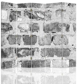 Gario Paraván Tehlová stena v sivej farbe Rozmery: 180 x 170 cm, Prevedenie: Klasický paraván