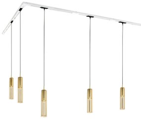 Moderný koľajnicový systém s 5 zlatými závesnými svetlami 1-fázový - Iconic Lloyd