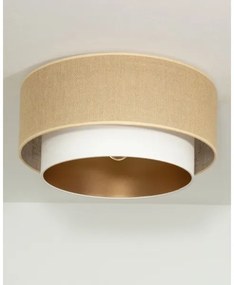 Stropné svietidlo SARTA 1×E27, 60 W, 230 V, priemer 45 cm, biela/juta