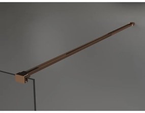Mexen Kioto, sprchová zástena Walk-In 180x200 cm, 8mm číre sklo, profil ružové zlato, 800-180-101-60-00