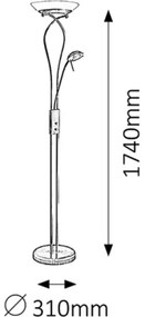 Rabalux 4077 - Stmievateľná stojacia lampa GAMMA 1xR7s/230W + 1xG9/40W