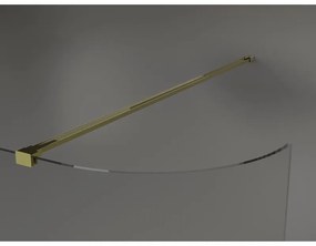 Mexen Kioto, zaoblená sprchová zástena 150 x 200 cm, 8mm číre sklo, zlatý profil, 800-150-101-50-06