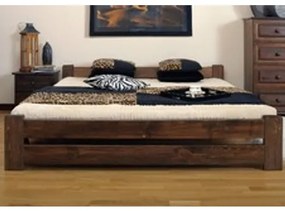 Vyvýšená masívna posteľ Euro 180x200 cm vrátane roštu Orech
