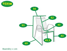 TEXIM LANA STEEL ZWMC-31 - záhradná kovová stolička, kov