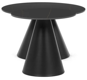 Sada konferenčných stolíkov F4118 BK, mramor, 2 ks