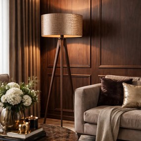 Zamatový tienidlo na lampu s dizajnom krokodíla a zlatým vnútorným povrchom 50/50/25